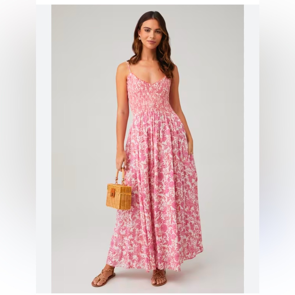NWT Free People Sweet Nothings Midi Dress in pink size XS
